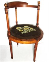 Antique Needle Point Corner Chair