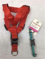 E2) SMALL PET HARNESS, PLUS NEW BOOTS & BARKLEY