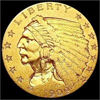 1909 $2.50 Gold Quarter Eagle CLOSELY