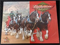 Metal Budweiser Clydesdale Sign