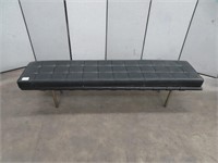APPROX. 6 1/2' BLACK UPHOLSTERED BENCH