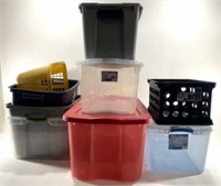 (9) Storage Totes & (4) Lids