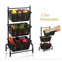 3-Tier Market Basket Storage Stand for Fruit Veget