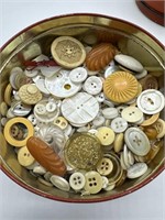 Tin of Neutral Color Buttons