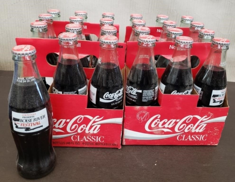 4; 6-Packs Coke Classic Bottles from 1993 Boise