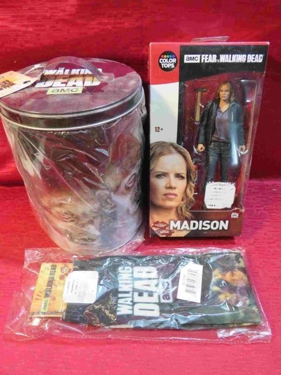 Walking Dead Lot Action Figure Cookie Tin Socks