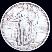 1917 Type 1 Standing Quarter LIGHTLY CIRCULATED
