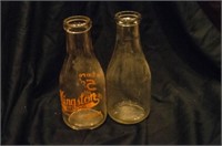 2 Vintage Milk Bottle Lot