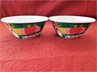 Two 2005 Kellogg's Fruit Loops Cereal Bowls