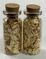 (2) VIALS OF GOLD FLAKES