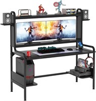 TIYASE Gaming Desk with Hutch  55 Inch