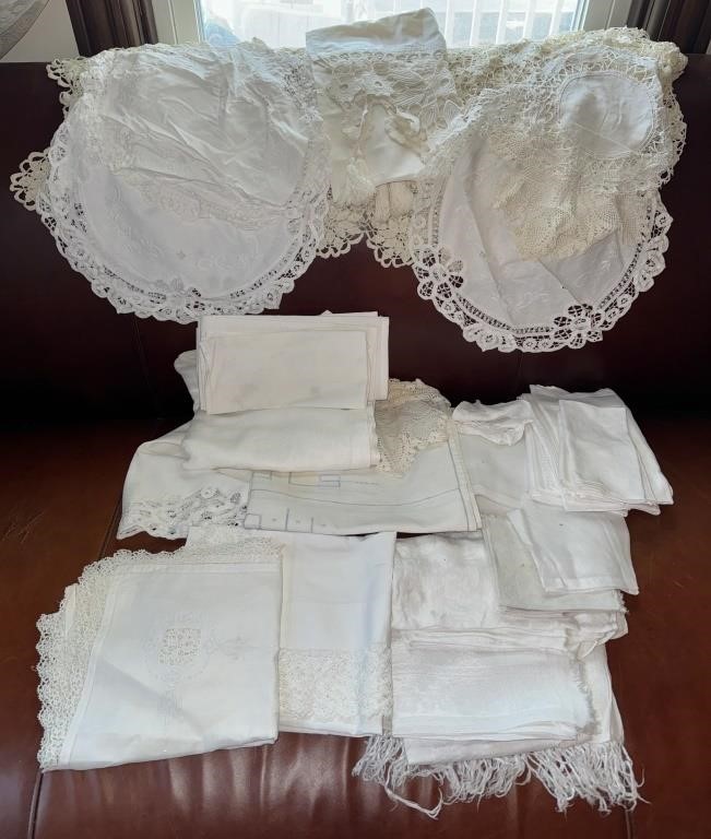 Damask and Lace Linens