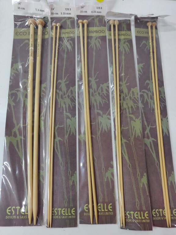 5 New Pairs of Bamboo Knitting Needles