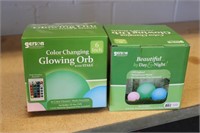 6 Inch Color changing LED glowing Orb x 2