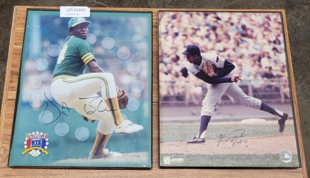 TWO AUTHOGRAPHED BASEBALL PITCHERS PICTURES
