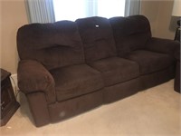 Modern Dual Recliner Brown Sofa