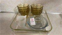 Depression mini glass dish with lid,