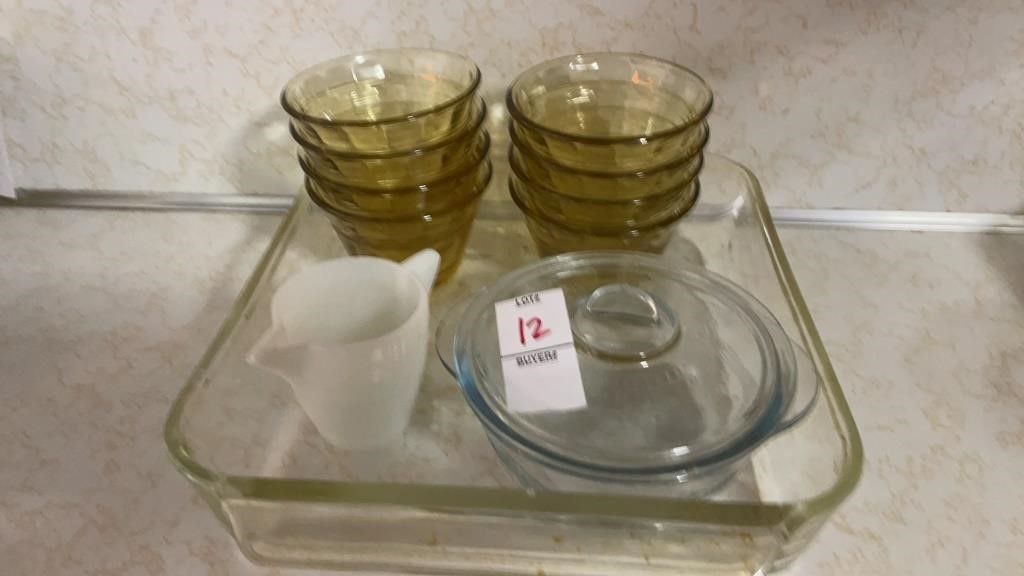 Depression mini glass dish with lid,