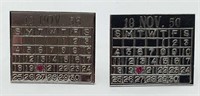 Sterling Silver Calendar Cuff Links W Pink Stone