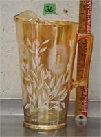 Vintage Marigold Carnival glass pitcher