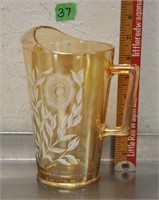 Vintage Marigold Carnival glass pitcher