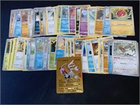 Lot Of 50 Pokemon Cards With Gold Foil