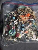 Large gallon bag of costume jewelry great for