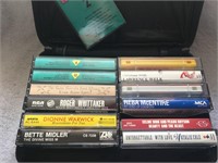 Assorted Cassette Tapes w Holder