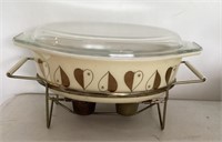 Pyrex Golden Hearts casserole with stand