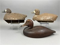 3 Michigan Wooden Duck Decoys