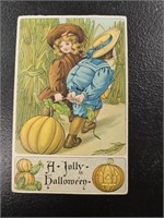 Antique B.W. 374 Embossed A Jolly Hallowe'en