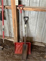 snow shovel and spade