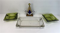 MID CENTURY ASHTRAYS & MASONIC SIGN