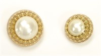 Two Vintage Chanel Faux Pearl Button
