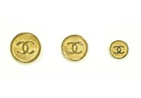 Three Vintage Chanel Classic Logo Buttons