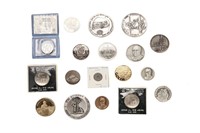 A GROUP OF SILVER ISRAELI COINS & MEDALS