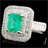 1.69ct Emerald & 1.35ctw Diamond 18K Gold Ring