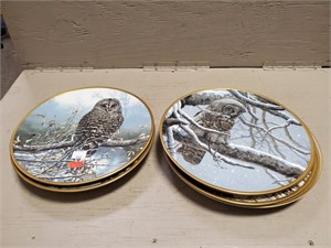 Assorted Hamilton Collection Owl Plates