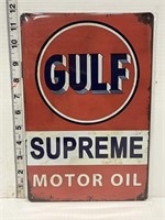 Metal sign- Gulf Supreme motor oil