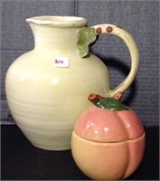 Stunning ceramic pitcher and dish