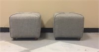 Pair of grey ottomans