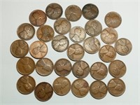 OF) (30) Teens wheat pennies