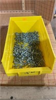 Plastic container, self tapping screws