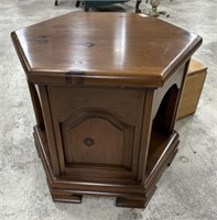 Mid Century Octagon Pine Lamp Table