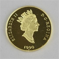 1990 Fine Gold Canadian One Hundred Dollar Coin.