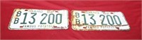 1962 Idaho License Plate 2 Pc Lot