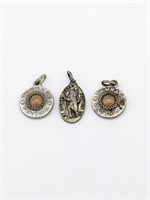 Trio of Religious Pendants, Dirt of Holy Virgin Ma