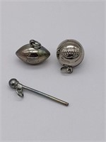 Trio of Silver-plate Sport Charms
