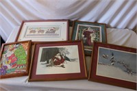 Framed Christmas Picture Lot