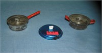 Pair of early all tin kitchenware pieces